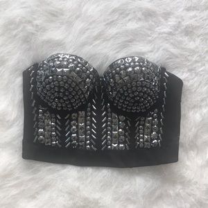 BLACK STUDDED CORSET